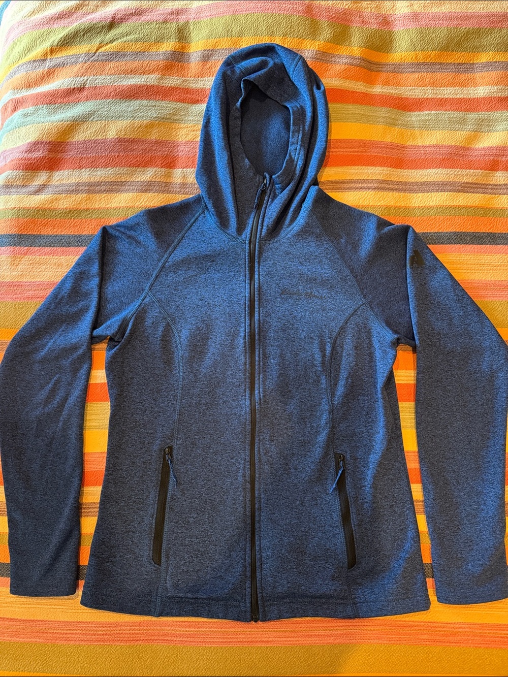 Eddie Bauer Blue Full-Zip Hooded Performance Jacket